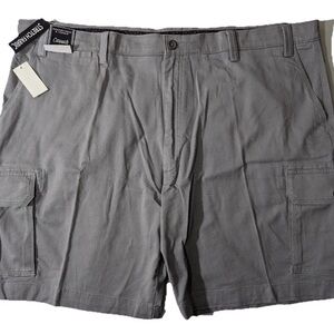 NEW Big Mens Size 52 Roundtree & Yorke Cargo Shorts Cotton (9" Inseam) Silver